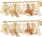 SNOWSTAR Metal Claw Clip Organizer Holder, Hair Clip Holder and Storage for Women and Girl,Claw Clips Hanger Display Hair Accessories for Wall Door Closet,Gold(2PCS)
