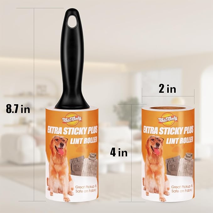 Lint Roller, Lint Roller for Pet Hair, Extra Sticky Lint Rollers Pet Hair Remover for Clothes, Work Great on Pet Hair Value Pack (2 Pack)