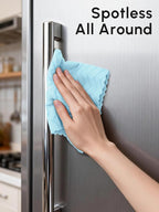 Microfiber Cleaning Cloths Roll, 75 Pack Tear Away Microfiber Towels Roll, 12" x 12" Lint Free Rags, Reusable Cleaning Cloths, Washable, Scratch Free,Ultra Absorbent Dish Rags(Blue Ripple)