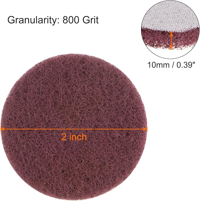 HARFINGTON 8pcs Drill Power Brush 2 inch Tile Scrubber Scouring Pads 800 Grit for Bathroom Kitchen Household Cleaning