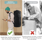 Laundry Bag Backpack,Olosar Extra Large Travel Laundry Bag with Mesh Pocket & Adjustable Shoulder Straps,Dirty Clothes Travel Bag for College Students Dorm,Apartment(Black)