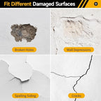 yeesport 4 Pcs Drywall Repair Kit, 12×12" Self Adhesive Mesh Patches with 2 Sanding Pads & 1 Scraper, Aluminum Dry Hole Repair Tools, Wall Repair Patch Kit for Ceiling