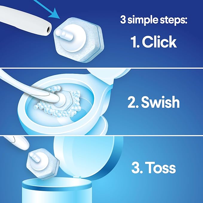 CLOROX Original Cleaning System, ToiletWand, Storage Caddy, 6 Refill Heads, (Package May Vary)