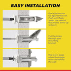 Heavy Duty Drywall Anchors and Screws Kit Including Toggle Anchors & Screws Durable Zinc Plastic Self Drilling Drywall Anchors for Hanging Pictures & More (25 Pack)