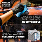 12" x 12" Pro Multi-Surface Microfiber Cleaning Cloths | Purple - 12 Pack | Premium Microfiber Towels for Cleaning Glass, Kitchens, Bathrooms, Automotive, Supplies & Products