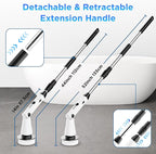 Electric Spin Scrubber, 2024 New Bathroom Cleaner, Power Shower Cleaning Brush with Extendable Handle & 4 Brush Heads, Shower Scrubber for Bathtub Tile Grout Kitchen Window and Floor