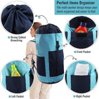 Laundry Bag Backpack, 125L Extra Large Travel Laundry Bags with Shoulder Straps, Adjustable & Extendable Design, Laundry Hamper Bag with 3 Pockets for Laundromat, College, Travel, Camping