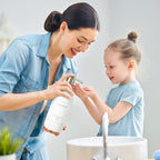 Glass Soap Dispenser for Kitchen Sink,Farmhouse Kitchen Dish Soap Dispenser&Hand Soap Dispenser Set,Rustproof Pump Soap Lotion Dispenser Bathroom with Tray,Waterproof Label for Decor(White