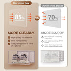 Pinkpum 15 Pack X-Large Shoe Storage Boxes, Shoe Organizer for Closet Clear Plastic Stackable Shoe Dispaly Case Bins Holder, Sneaker Storage for Sneakerheads Pink