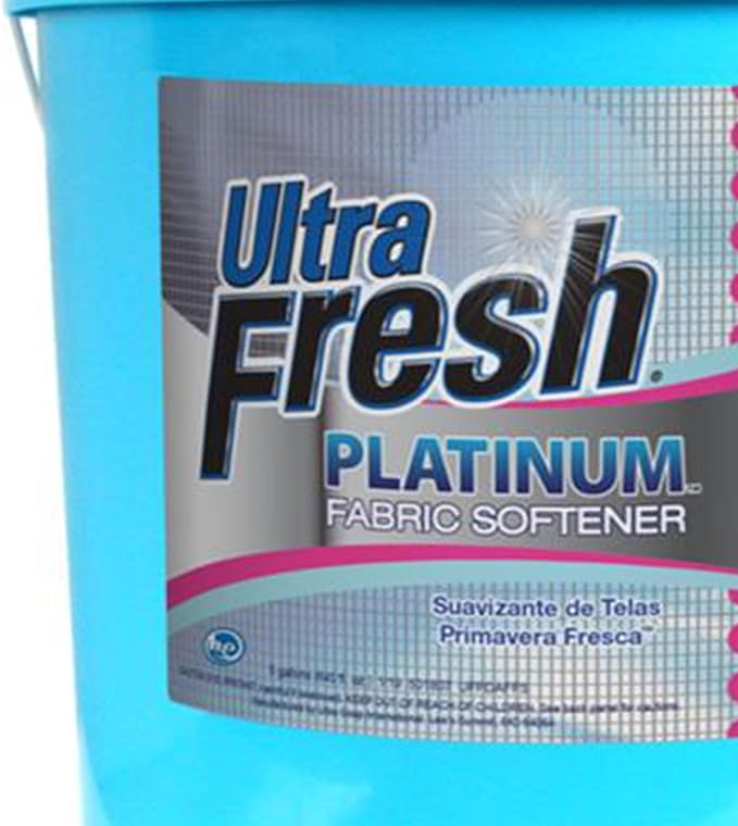 Ultra Fresh 5 Gallon Platinum Fabric Softener for All Machine Types, Liquid Laundry Softener, Up to 640 Loads, Spring Fresh