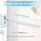 Alise Folding Clothes Hanger,Stainless Steel Wall Mounted Drying Rack,Space Saving Laundry Hanging Rack for Laundry Closet Bedroom Bathroom,Polished Chrome