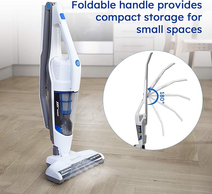 Vacmaster VSD1801 Cordless Handheld & Stick Vacuum Cleaner 2 in 1, Rechargeable Li-ion Battery Powerful Lightweight for Hardwood Floor, Carpet and Pet Hair White