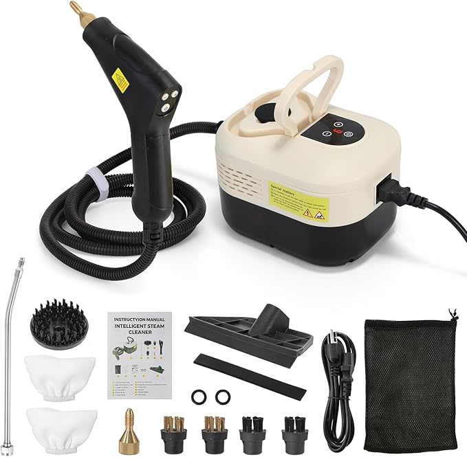 Dyna-Living Steam Cleaner 1500W Handheld Steamer for Cleaning Portable Car Steamer Cleaner, 221℉ High-Temp Steamer Cleaner for Home, Intelligent Touch Panel & Spray Gun Control