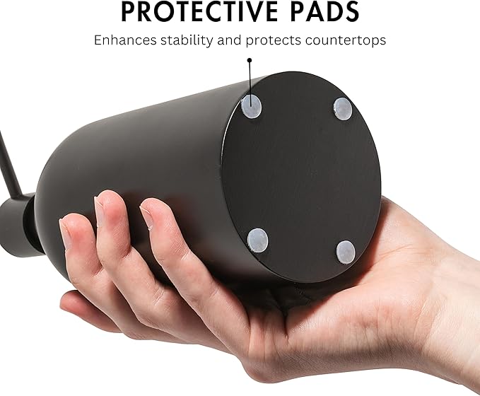 Matte Black Soap Dispenser Set with Tray, 2 Pack 15oz Round Rustproof Liquid Hand Dish Soap Dispensers with Tray for Kitchen Sink, Countertop, and Bathroom