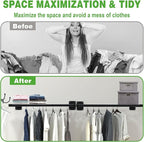 Closet Shelves Wall Mounted, 43 Inches Heavy Duty Closet Rod with Shelf Metal Utility Shelf for Wall, Closet, Laundry Room