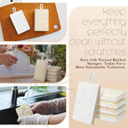 Sliner 12 Packs Natural Kitchen Sponges Compostable Dish Sponges Loofahs Cellulose Scrubbers for Dishes, Biodegradable Non Scratch Cleaning Power for Kitchen Bathroom Household