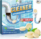 Garbage Disposal Cleaner and Deodorizer Tablets, 25 Pack Sink Cleaner Tablet, Powerful Foam Drain Cleaner, Effectively Removes Residue, Grime and Odors for Kitchen, Bathroom, Toilet, 1 Year Supply