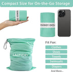 WiseBoy 2 Pack Laundry Bags, Washable Wet Dry Bag, Travel Laundry Bag Dirty Clothes Organizer, Swimming Yoga Bathing Suit Workout Wet Dry Bag - Blue