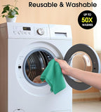 KitchLife Microfiber Cleaning Cloth Roll, 100 Pack - Tear-Away Microfiber Paper Towels, Lint-Free, Reusable, Washable for Kitchen, Car, Dishes, and Sensitive Surfaces (Emerald Green)