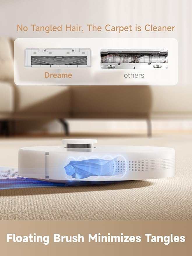 DREAME C20 Plus Robot Vacuum, 90 Days Self-Emptying Robot Vacuum and Mop Combo, 6000Pa Suction Robotic Vacuum, LiDAR Navigation, APP/Voice Control, Robot Vacuum Cleaner for Pet Hair/Carpet/Hard Floor