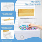 JYPS Laundry Pods Container&Dryer Sheet Holder 2in1.Transparent Acrylic Double-Layer Storage Box With Bamboo Lid. The Large Capacity Design Makes It Easy To Store And Organize Your Belongings Neatly