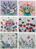 Swedish Kitchen Dish Cloths - 6 Pack Reusable Paper Towels for Counters & Dishes - Eco Friendly Cellulose Sponge Cloth - Assorted (Flower)