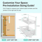 Under Sink Organizer Adjustable Height 2 Tier Bathroom Organizer Pull Out Cabinet Organer kitchen organizers and storage fridge organizers and storage,White,XL-1 Pack