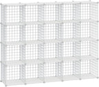 HUBSON Wire Cube Storage Organizer, Book/Toy/Craft/Potted Plants and petCloset Organizers and Storage Shelves, 20-Cube Freely Combinable Metal Grids Storage Shelf,White Plus Iron