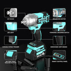 Cordless Impact Wrench Impact Driver Kit 1/2 Impact Gun 21V Brushless High Speed Torque 445 Ft-lbs Impact Drill, Electric Socket Wrenches 4.0Ah Battery Powered Half Inch Craftsman Power Tool Set