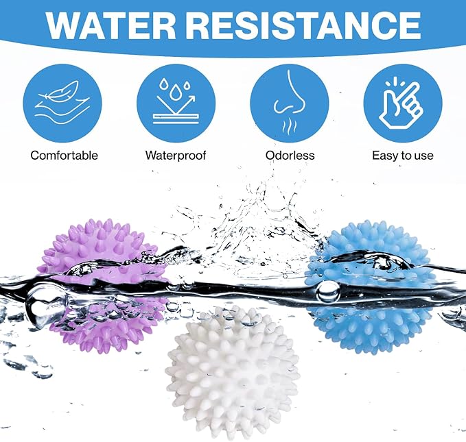 Reusable Dryer Balls Anti Static, 6 PCS Laundry Agitator Balls for Laundry, Blue Purple White Non-Toxic Washing Balls Tangle Free for Washer, Softens Fabrics, Prevents Tangles, Enhances Cleaning