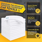 HOMEXCEL White Microfiber Cleaning Cloth 50 Pack, 12.5 x 12.5 inch Microfiber Towels for Cars, Ultra Absorbent Car Washing Cloth, Lint Free Streak Free Cleaning Rags for Car, Kitchen, and Window