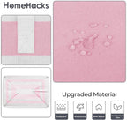 HomeHacks 2 Pack Large Laundry Baskets, Waterproof, Freestanding Laundry Hampers, Collapsible Clothes Hamper with Reinforced Handles in Laundry, College Dorm, Bathroom, Bedroom (Pink, 125Lx2)