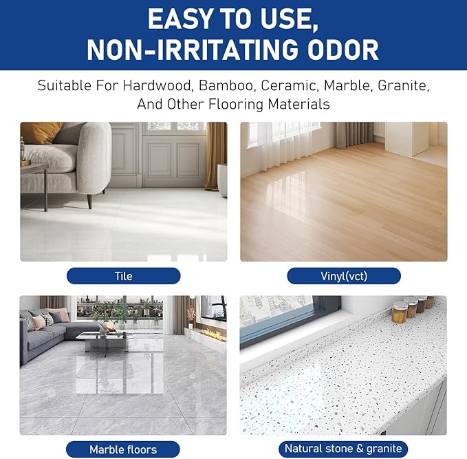 Timeno 2Pcs Floor Restore Polish, Floor Restore Cleaner Spray, Quick-Dry Protective Treatment for Hardwood Laminate Vinyl Bamboo Floors, 5 fl oz (150 ml)