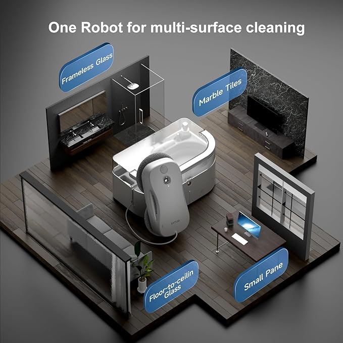 Satuo S9PRO Window Cleaning Robot,Window Cleaner Robot with Portable Station Suitable for Stubborn Stains Intelligent Path Planning Automatic Dual Water Spray Edge Detection