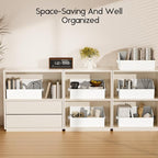 Large Closet Organizers and Storage Bins - 10 Pack Trapezoid Storage Baskets for Shelves, Foldable Fabric Baskets with Handles Ideal for Closet, Basket, Wardrobe and Shelf Storage, White