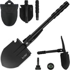 iunio Camping Shovel,Shovel Folding, Portable, Multitool, Foldable Entrenching Tool, Collapsible Spade, for Backpacking, Trenching, Hiking, Survival, Car Emergency