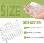 Plastic Bar Soap Holder Soap Saver Tray Bar Dish Self Draining Dishes for Sponge Dryer Bathroom Toilet Shower Kitchen Restaurant Counter(Clear,6 Pieces)