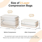 Comforter Storage Bag - Large Capacity Bedding Storage Bags Ultra Space Saving Self Compression Organizer, Washable Compression Bags for Storage Comforter Blanket Duvet Pillow, 4-Pack, Beige