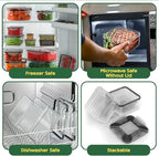RockBerry 66 Pcs Large Food Storage Containers with Lids Airtight-Total 19075ML Stackable Kitchen Bowls Set(31 Containers,31 Lids) 2500ML to Small Box-BPA Free Leak proof Plastic Boxes-Microwave safe