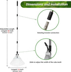 Adjustable Garden Leaf Rake for Leaves 68 inch Garden Tools Set, Leaf Bag and Gloves, Long Handle Stainless Steel Metal Heavy Duty Rake for Yard Lawn Shrub Garden Beds