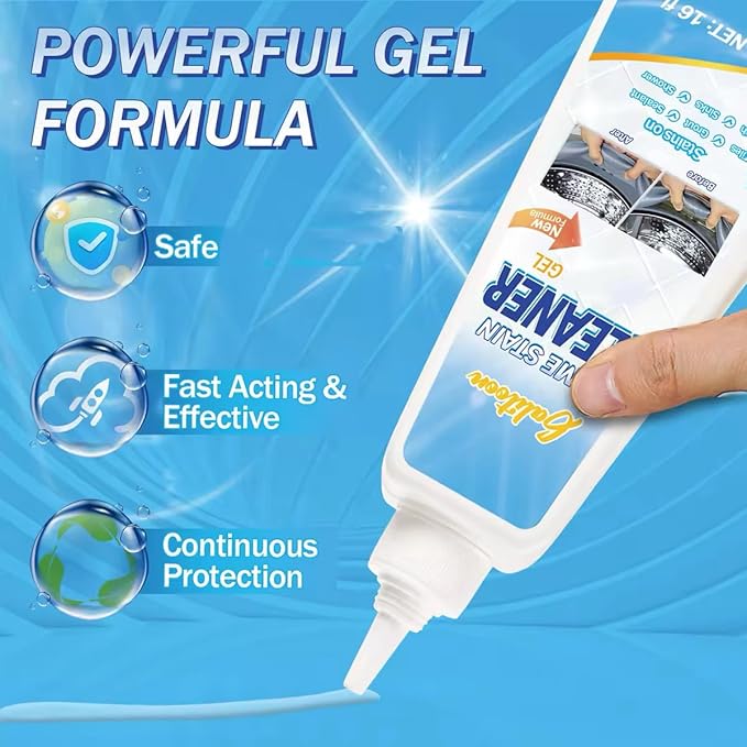 Mold Stain Cleaning Gel, Washing Machine Cleaner, Household Grout Cleaner for Washing Machine, Refrigerator Strips, Best for Home Sink, Kitchen, Showers (16 Fl Oz (Pack of 1))