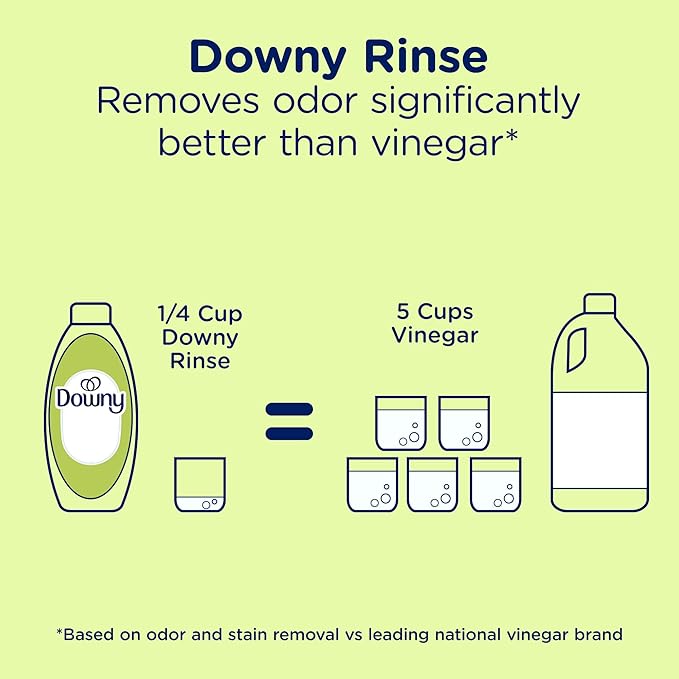 Downy RINSE & REFRESH Laundry Odor Remover and Fabric Softener for Activewear, Active Fresh Scent, 48 oz