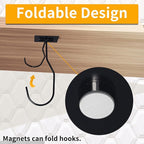 Self-Adhesive Banana Hooks, Foldable Magnetic Hanger Under Cabinet, Sturdy Metal Banana Holder for Kitchen, Space-Saving Design to Keep Bananas Fresh 1 Pieces Black