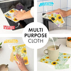 6 - Pack Swedish Kitchen Dish Cloths - Reusable Paper Towels for Counters & Dishes - Eco Friendly Cellulose Sponge Cloth - Assorted (Sunflower)