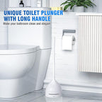 uptronic 2 Pack Toilet Plunger with Holder, Unique Plunger with All-Angle Design, Plungers for Bathroom for 5.7-inch Toilet Drain, Toilet Plunger Heavy Duty- White