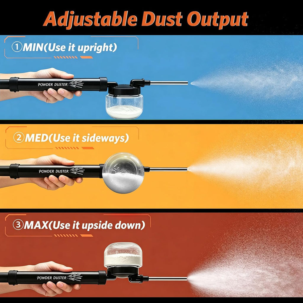 Diatomaceous Earth Powder Duster, 4.6 FT Adjustable Length Pump Applicator with Adjustable Powder Flow, Portable Dispenser & Sprayer for DE Dust Application