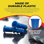 Qualihome Drywall Anchors Premium Quality Ribbed Lightweight Plastic Anchors for Hollow Walls – Wall Hanging Anchor Kit for Pictures, Artwork & Light Duty Anchoring Application (#10-12 x 1)