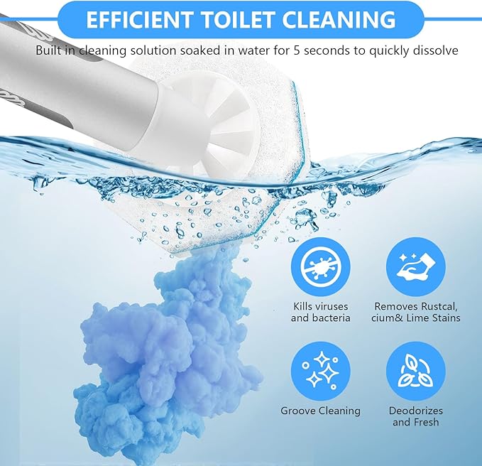 50 Count Disposable Toilet Brush Refills for Clorox Toilet Wand Refills, Compatible with Clorox Wand Refills for Toilet and Bathroom Cleaning