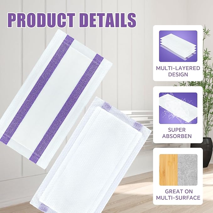 30 Count Disposable Wet Pads Refill for Swiffer Wet Jet Spray Mop,Wet Jet Pads for All Floor Types,Disposable Multi Surface Wet Jet Hardwood Floor Cleaner for swiffer Wet Pads Refill