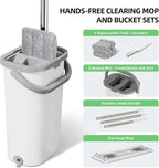 Mop and Bucket with Wringer Set: Wet Dry Separation System for Easy Floor Cleaning Rebound Head for Bathroom & Living Room Gift for Women